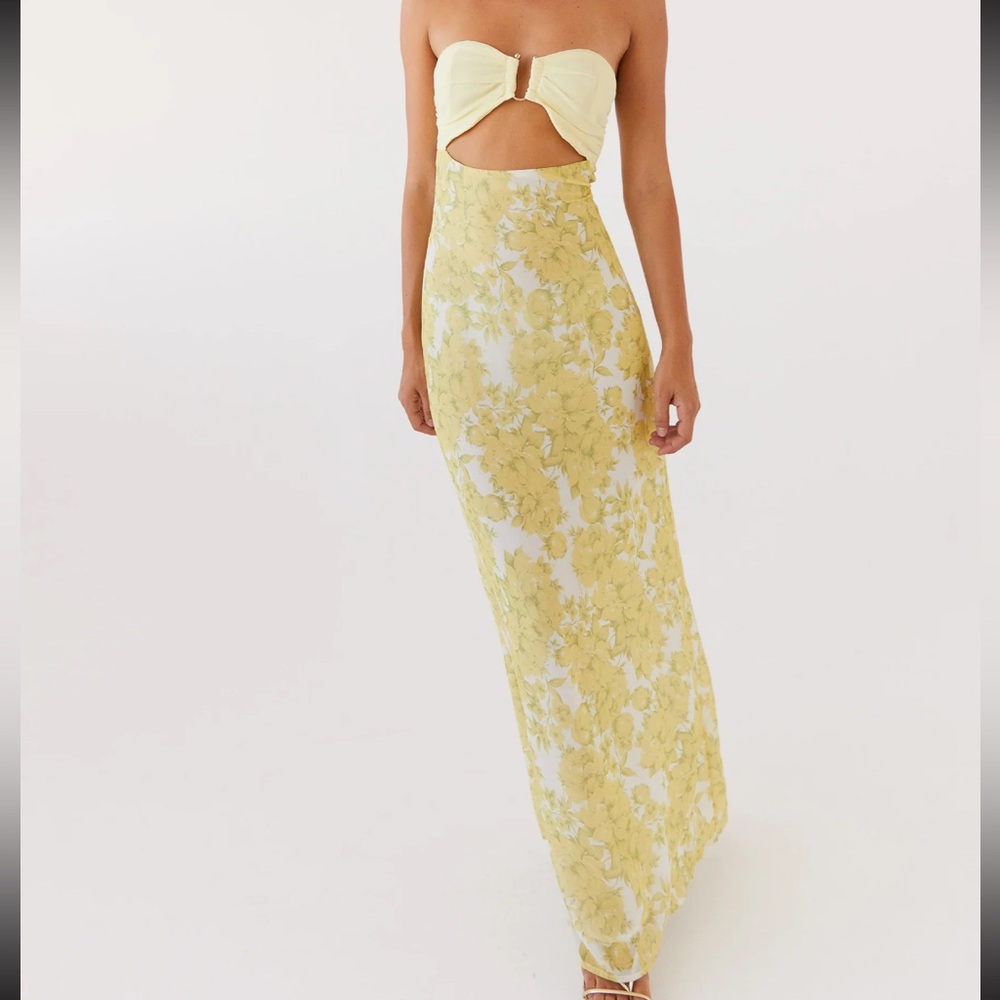 PEPPERMAYO Tropicana Maxi Dress. Not worn, tags on. Color yellow size AU 10/US 6